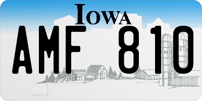 IA license plate AMF810