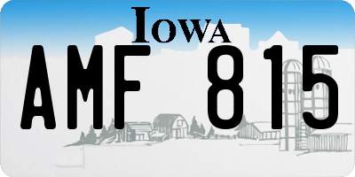 IA license plate AMF815
