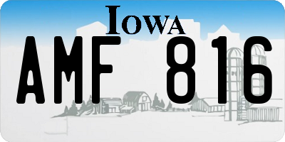 IA license plate AMF816