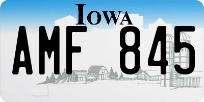 IA license plate AMF845