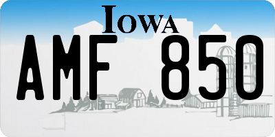 IA license plate AMF850