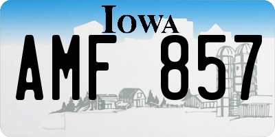 IA license plate AMF857