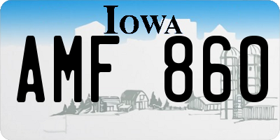 IA license plate AMF860
