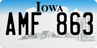 IA license plate AMF863