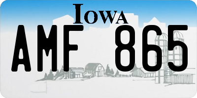 IA license plate AMF865