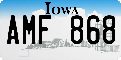 IA license plate AMF868