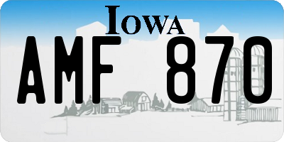 IA license plate AMF870
