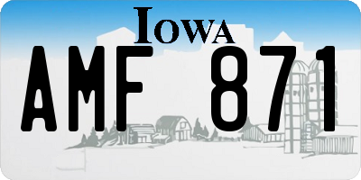 IA license plate AMF871