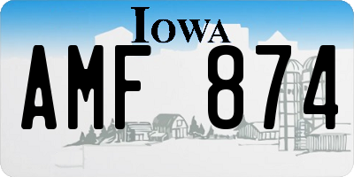 IA license plate AMF874