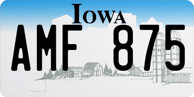 IA license plate AMF875