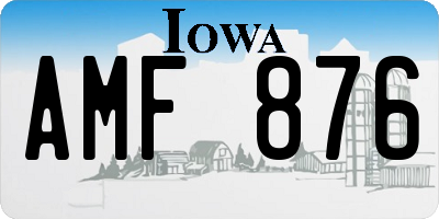 IA license plate AMF876