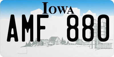 IA license plate AMF880