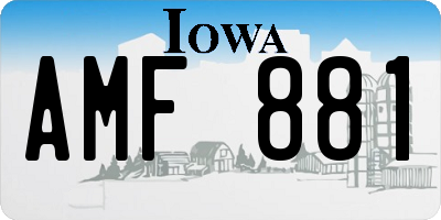 IA license plate AMF881