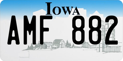 IA license plate AMF882
