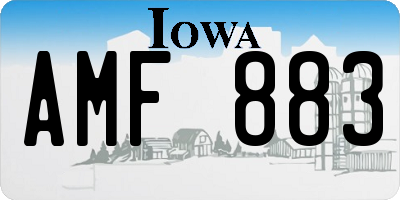 IA license plate AMF883