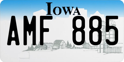 IA license plate AMF885