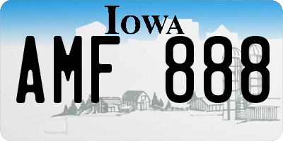 IA license plate AMF888