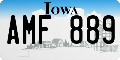 IA license plate AMF889