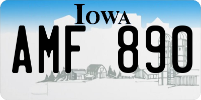IA license plate AMF890