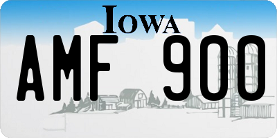 IA license plate AMF900