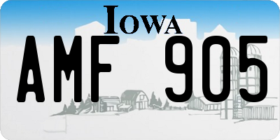 IA license plate AMF905