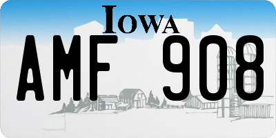 IA license plate AMF908