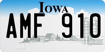 IA license plate AMF910