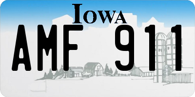 IA license plate AMF911