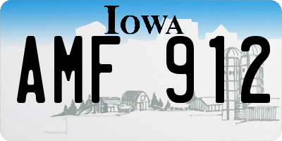 IA license plate AMF912