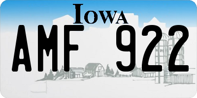 IA license plate AMF922