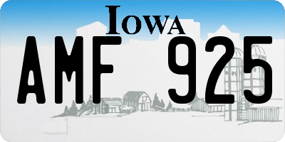 IA license plate AMF925