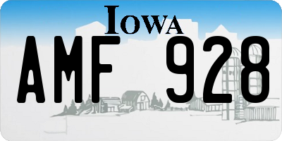IA license plate AMF928