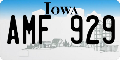 IA license plate AMF929