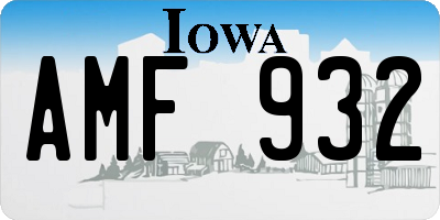 IA license plate AMF932