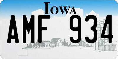 IA license plate AMF934