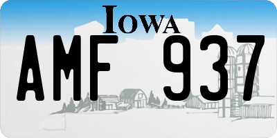 IA license plate AMF937