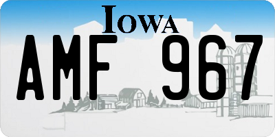 IA license plate AMF967