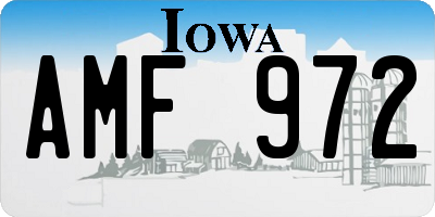 IA license plate AMF972