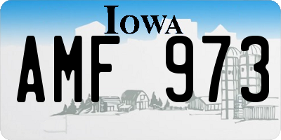 IA license plate AMF973