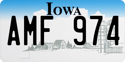 IA license plate AMF974
