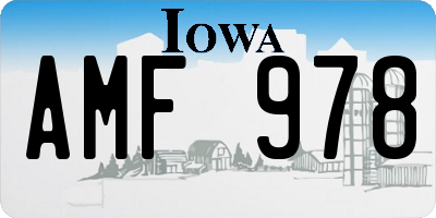 IA license plate AMF978