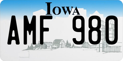 IA license plate AMF980