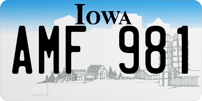 IA license plate AMF981