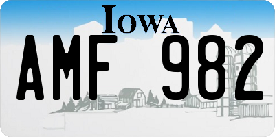 IA license plate AMF982