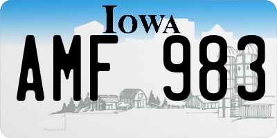 IA license plate AMF983