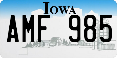 IA license plate AMF985