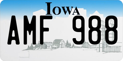 IA license plate AMF988