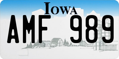 IA license plate AMF989