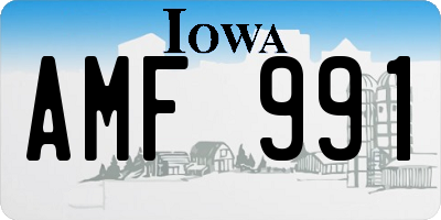 IA license plate AMF991