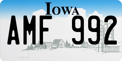IA license plate AMF992
